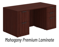 Desk - Double Pedestal: 60" W x 30" D, Mahogany Premium Grade Laminate