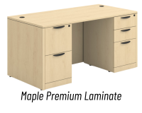 Desk - Double Pedestal: 60" W x 30" D, Maple Premium Grade Laminate