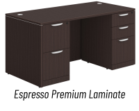 Desk - Double Pedestal: 60" W x 30" D, Espresso Premium Grade Laminate