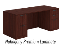 Desk - Double Pedestal: 72" W x 30" D,  Mahogany Premium Grade Laminate