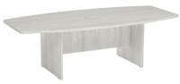 Conference Table: 8' Boat-Shaped, Arcadia White Premium Laminate, Seats 8 - 10 pp