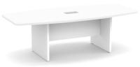 Conference Table: 8' Boat-Shaped, White Premium Laminate, Seats 8 - 10 pp