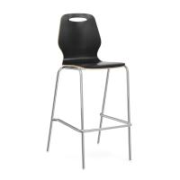 Seating - Cafe: Shay Hourglass Bentwood Bar Height Stool, Carbon Gray Wood, Set of 2 Stools
