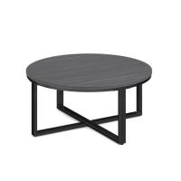 Occasional Table - Round: 36" Coastal Gray Premium Laminate with Black Metal Base