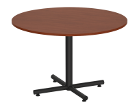 Conference Table: 48" Round w/ Black Cross Base, Cherry Premium Laminate Top, Seats 4 - 6pp