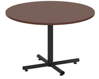 Conference Table: 48" Round w/ Black Cross Base, Mahogany Premium Laminate Top, Seats 4 - 6pp