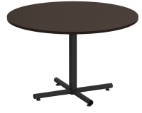 Conference Table: 48" Round w/ Black Cross Base, Espresso Premium Laminate Top, Seats 4 - 6pp