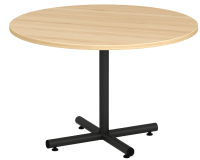 Conference Table: 48" Round w/ Black Cross Base, American Elm Premium Laminate Top, Seats 4 - 6pp