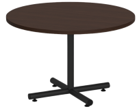 Conference Table: 48" Round w/ Black Cross Base, Java Premium Laminate Top, Seats 4 - 6pp