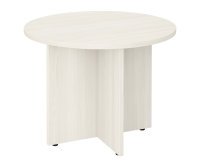 Conference Table: 42" Round w/ X-Base, Arcadia White Premium Laminate, Seats 4pp
