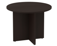 Conference Table: 42" Round w/ X-Base, Espresso Premium Laminate, Seats 4pp
