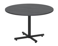 Conference Table: 48" Round w/ Black Cross Base, Coastal Gray Premium Laminate Top, Seats 4 - 6pp
