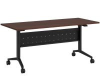 Tables - Training: 60"w x 24"d, Locking Casters, Flip-Top, Nesting, Java Premium Laminate with Black Metal Base and Modesty Panel
