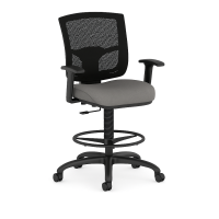 Seating - Stool: CoolMesh Pro Collection, Mesh Back with Adjustable Arms, Cool Gray Fabric Seat, Footring and Black Base