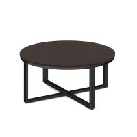 Occasional Table - Round: 36" Espresso Premium Laminate with Black Metal Base
