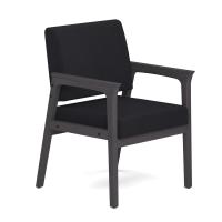 Seating - Guest - Wood: Aiden Collection 1 Seat w/ Full Arms, Black Fabric Seat & Back, Coastal Gray Wood Frame