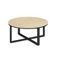 Occasional Table - Round: 36" Maple Premium Laminate with Black Metal Base