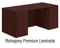 Desk - Double Pedestal: 66" W x 30" D, Mahogany Premium Grade Laminate