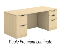 Desk - Double Pedestal: 66" W x 30" D, Maple Premium Grade Laminate
