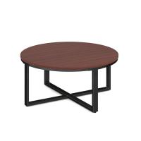 Occasional Table - Round: 36" Mahogany Premium Laminate with Black Metal Base