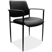 Seating - Guest: Levy Collection Black Soft Vinyl Guest Stack Chair with Black Frame