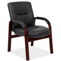 Seating - Guest - Wood: Spencer Collection Executive Guest Chair, Padded Arms, Mahogany Frame & Base