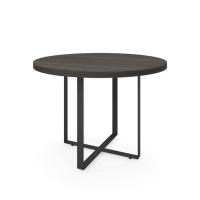 Conference Table - Round: 42" Palisades Collection, Gauntlet Gray Laminate with Graphite Metal Accents, 42.00"W x 42.00"D x 29.64"H