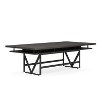 Palisades Collection Standing Height Conference Table, Gauntlet Gray Laminate with Graphite Metal Accents, 96.00"W x 47.24"D x 42.00"H