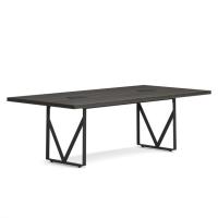 Palisades Collection Sitting Height Conference Table, Gauntlet Gray Laminate with Graphite Metal Accents, 96.00"W x 47.24"D x 29.50"H