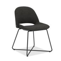 Seating - Guest: Jola Standard Height Chair, Asphalt Fabric with Black Metal Base, Set of 2 Chairs