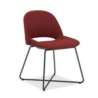 Seating - Guest: Jola Standard Height Chair, Crimson Fabric with Black Metal Base, Set of 2 Chairs