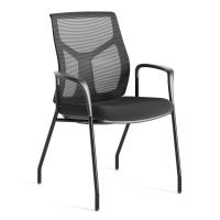 Seating - Guest: Starlight Executive Guest Chair, Black Fabric Seat, Black Mesh Back, Black Frame