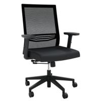 Seating - Task: Oslo Mid Back Mesh Task Chair with Adjustable Arms, Black Fabric Seat