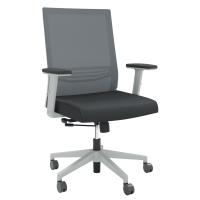 Seating - Task: Oslo Mid Back Mesh Task Chair with Adjustable Arms, Light Gray Fabric Seat