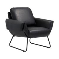 Seating - Reception: Peyton Upholstered Lounge Chair, Onyx Leather