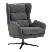 Seating - Reception: Lincoln High Back Upholstered Swivel Lounge Chair, Light Gray Fabric