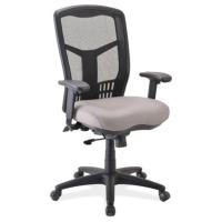Seating - Task: CoolMesh Synchro, High Back Mesh Chair with Seat Slider, Ash Gray Antimicrobial PU Leather Seat, Black Frame