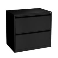 Lateral File - Metal: 2 Drawers, Heavy Duty, Black, 36"W x 19.75"D x 27.75"H