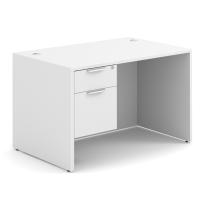 Desk - Single Pedestal: 48" W x 24" D, White Premium Grade Laminate