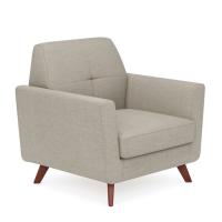Seating - Reception: Partridge Club Chair, Latte Linen Fabric with Light Wood Legs