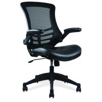 Seating - Task Chair: Serene Collection Flip Arm Mesh Back Task Chair with Black Frame