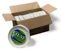 9" Uncoated Paper Plates, White, Round, 1000/Case