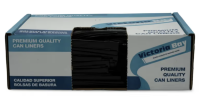 Trash Can Liner 24 x 33, Black Plastic, 6 Mic, Roll 50 Count/Pack, 20 Packs/Case, 1000 Count/Case
