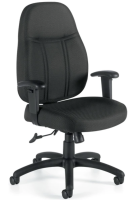 Emerald OTG Special: High Back Tilter Chair with Patterned Black fabric Upholstery