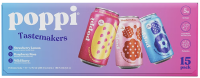 Poppi Prebiotic Soda Tastemakers Variety, Strawberry Lemon, Raspberry Rose, Wild Berry, 15 pk./12 oz.