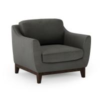 Seating - Reception: Harper Club Chair, Smoke PU Leather, 38.39''W x 33.07''D x 33.94''H, Weight Capacity: 325 LBS