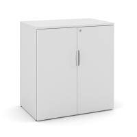 Storage Cabinet - Laminate: 2 Doors, 2 Adjustable Shelves, White Premium Laminate, 35.50''W x 22.00''D x 37.25''H