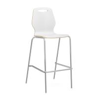 Seating - Cafe: Shay Hourglass Bentwood Bar Height Stool, White Wood, Set of 2 Stools