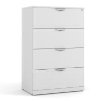 Lateral File - Laminate: 4 Drawers, White Premium Laminate, 35.50''W x 22.00''D x 54.50''H