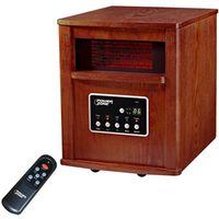 PowerZone WH-96H Infrared Quartz Wood Cabinet Heater with Remote Control, 12.5 A, 120 V, ECO/1000/1500W W, Cherry